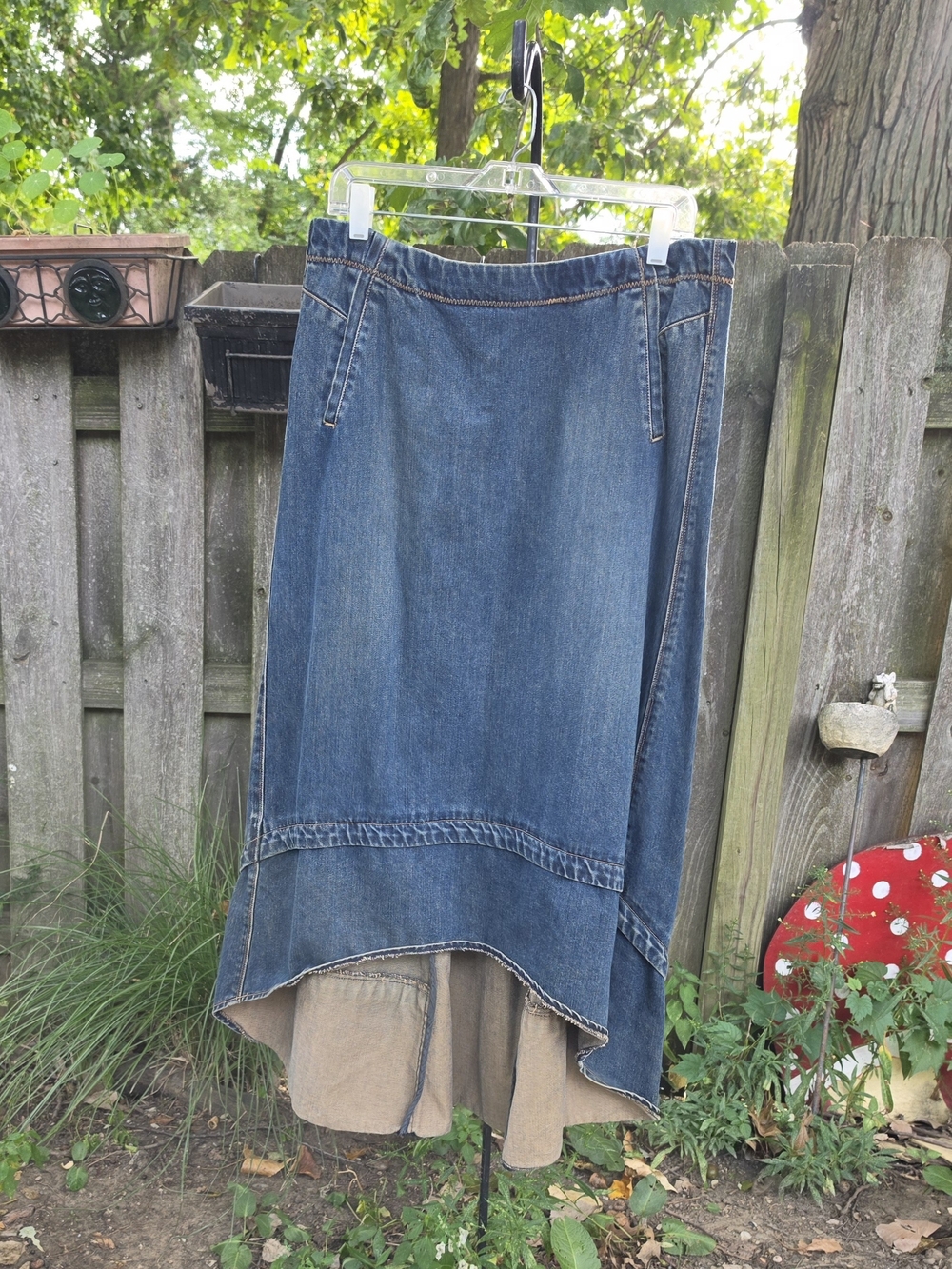 GAP Size 14 Denim High-Low Skirt in Blue